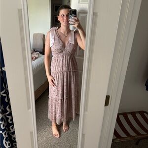 Storia Pink Sleeveless V-Neck Sundress